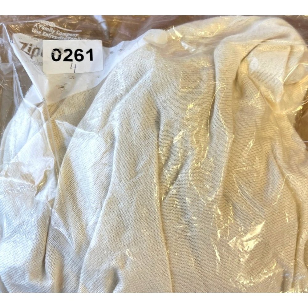 By Artisan Short Sleeve Lightweight Open Front Cardigan Size L Large Cream Asymm - Picture 7 of 7